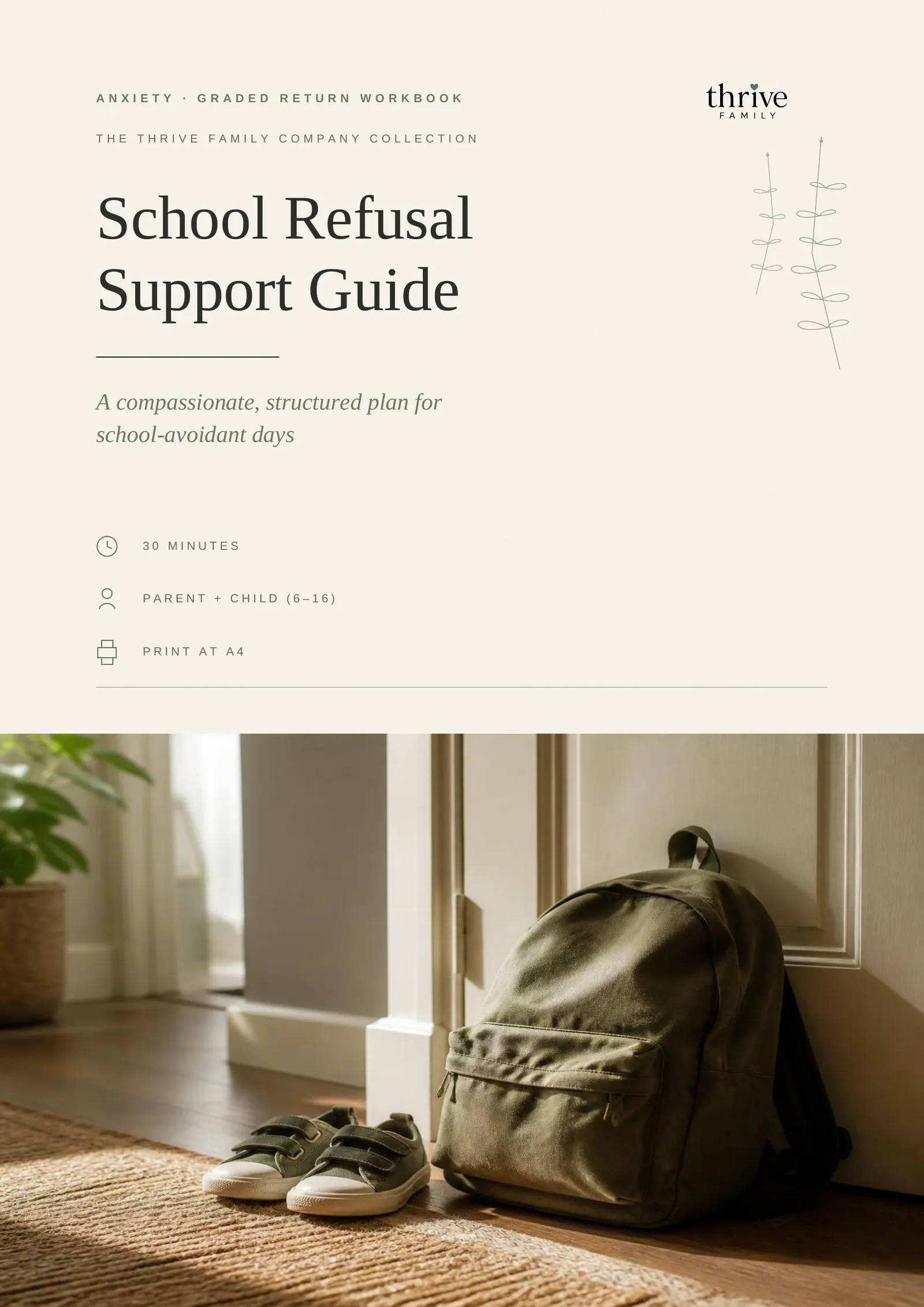 Cover of the printed guide: School Refusal Support Guide