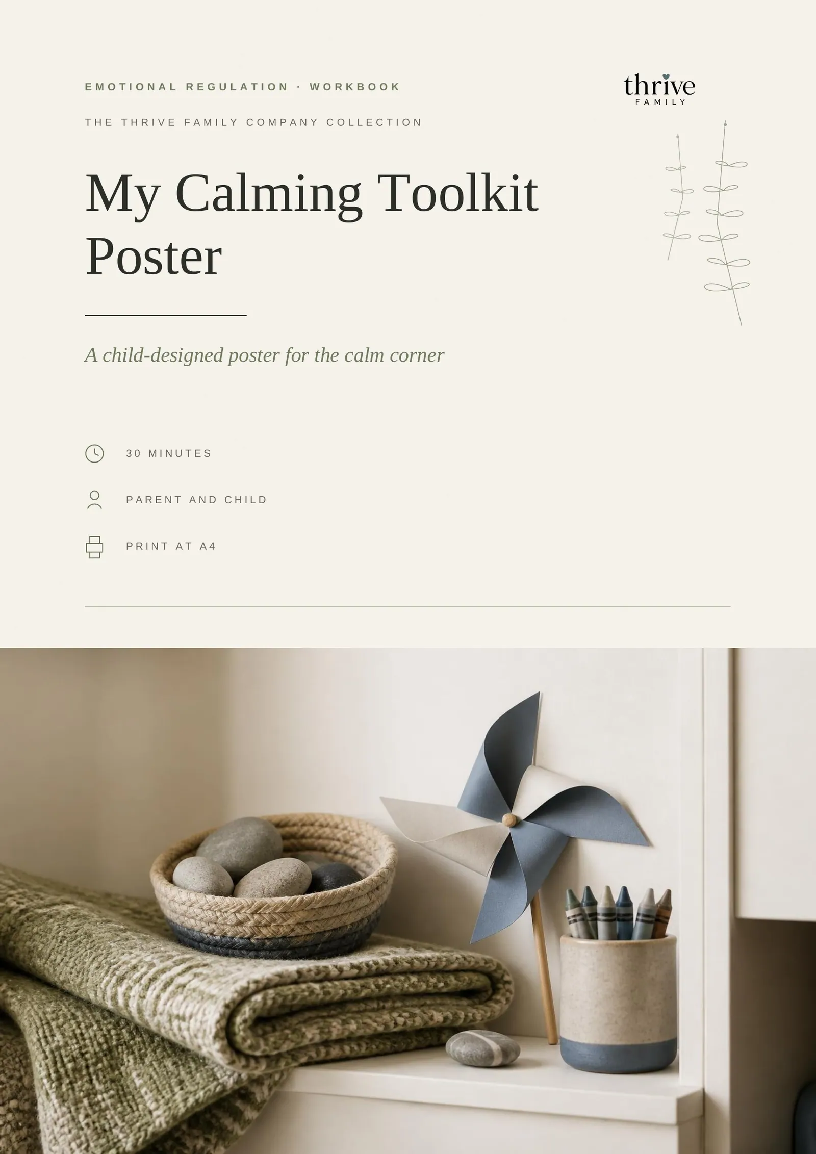 Cover of the printed visual support: My Calming Toolkit Poster