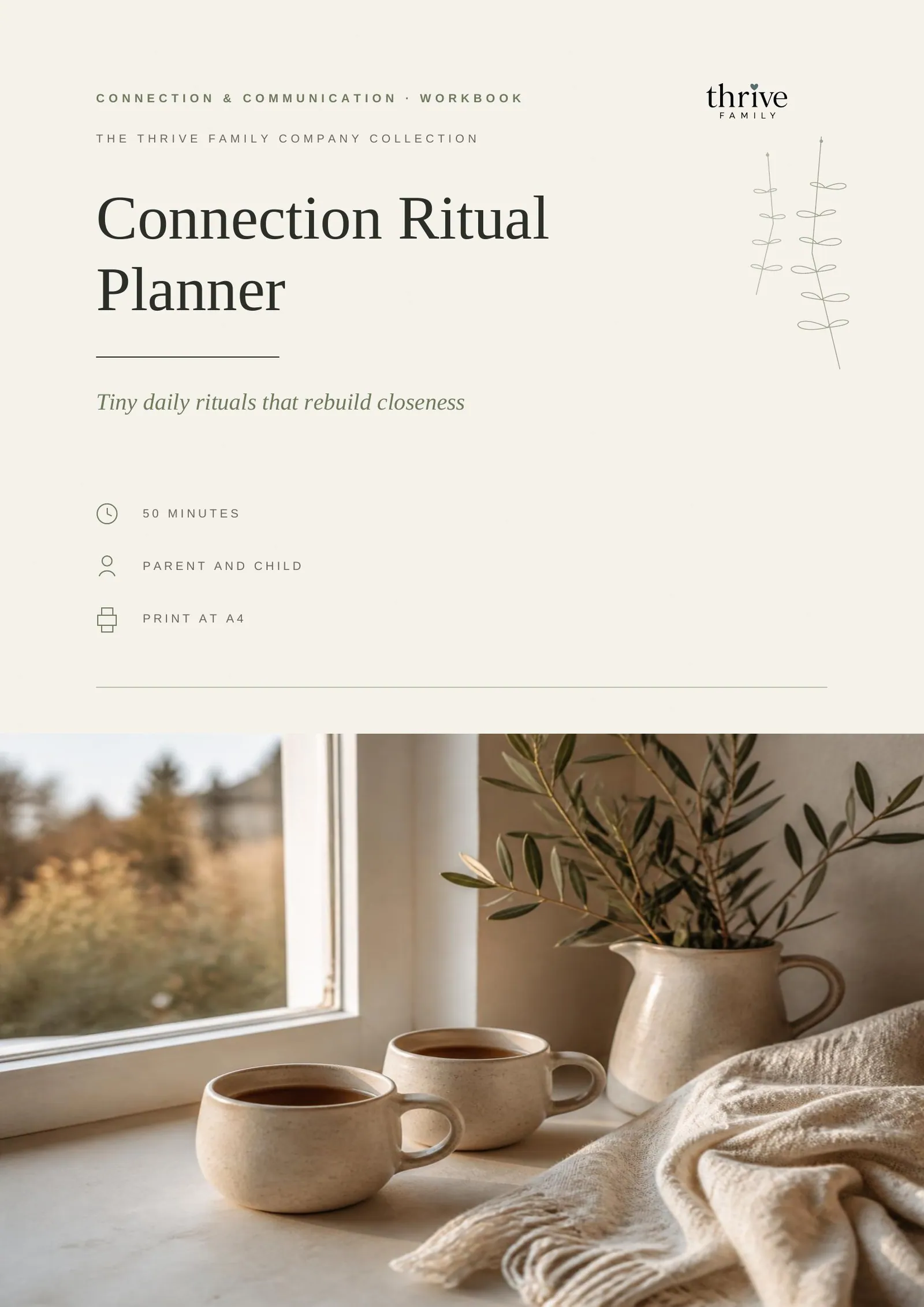 Cover of the printed planner: Connection Ritual Planner
