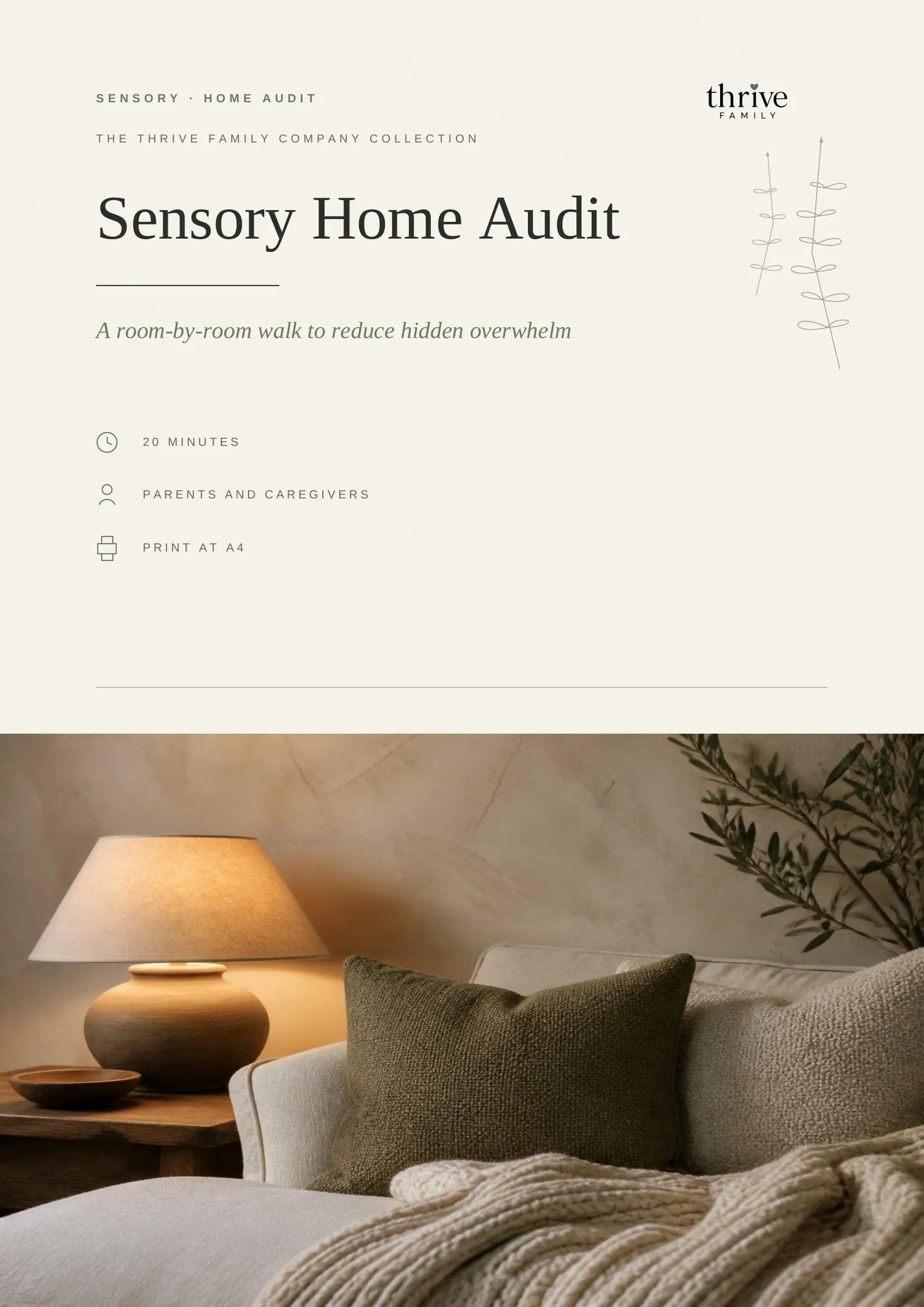 Cover of the printed checklist: Sensory Home Audit