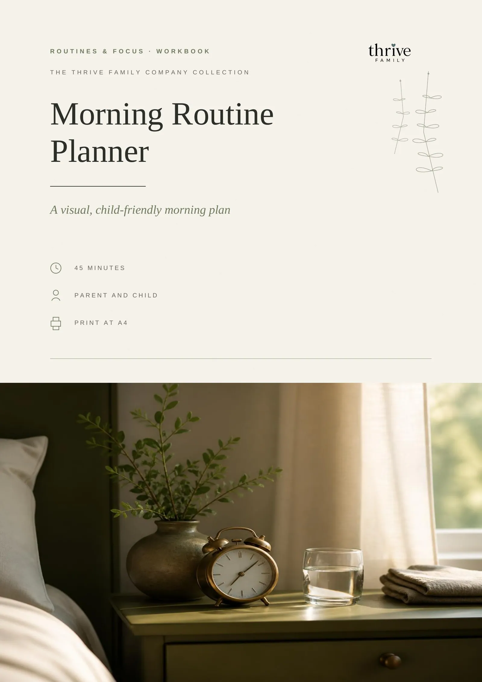 Cover of the printed planner: Morning Routine Planner